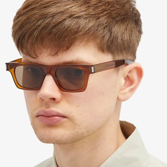 NEW SL719 005 SAINT LAURENT SUNGLASSES UNISEX BROWN SQUARE EYEWEAR SL 719 005 - Picture 1 of 5